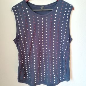 J.Crew L Blue Sequin Detail Muscle Top